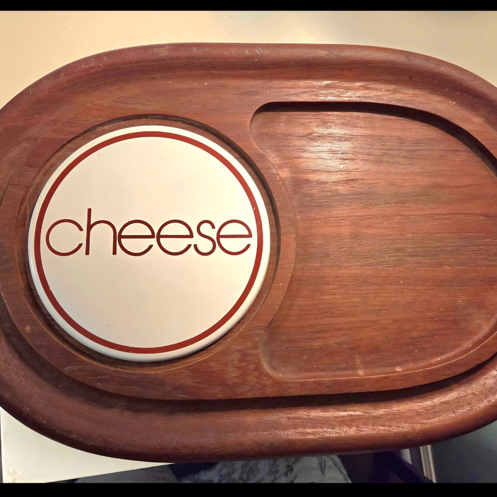 Vintage 70's goodwood oval teak cheese board. Charcuterie board.